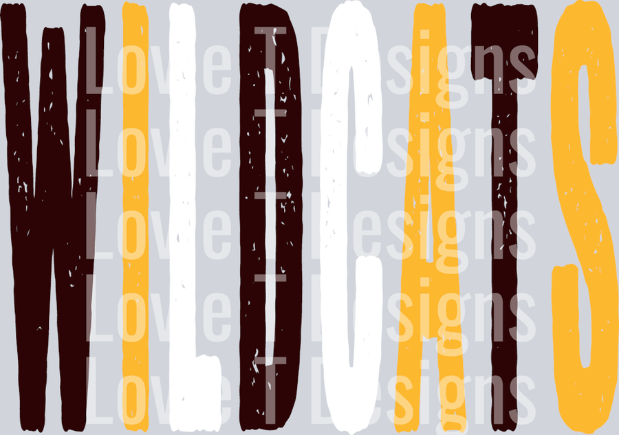 MAROON YELLOW GOLD AND WHITE OVERSIZED GRUNGE MASCOT