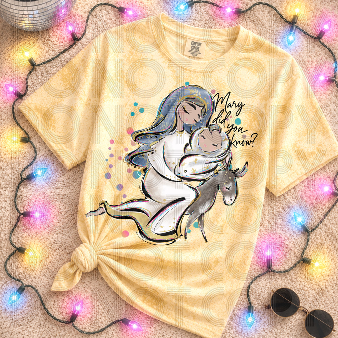 Mary Did You Know Christmas DTF transfer mockup