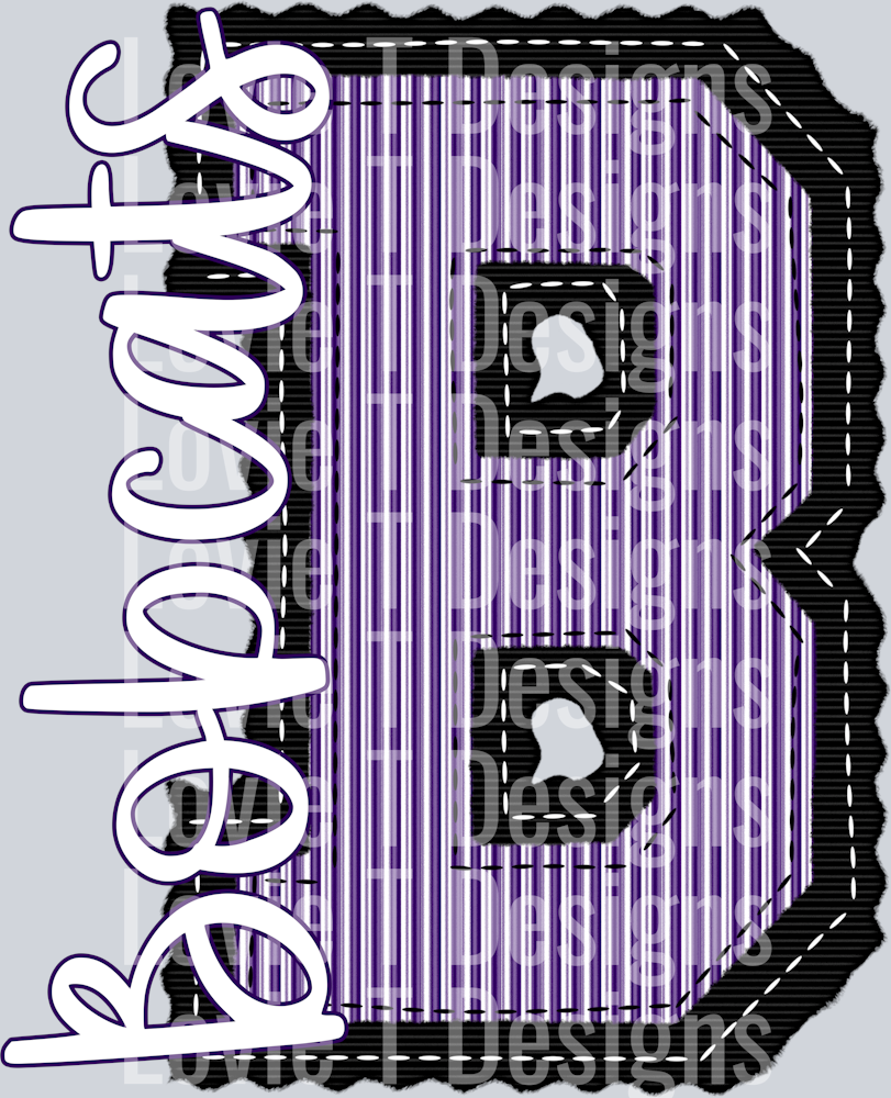 MASTER INITIAL BLACK BASE PURPLE TOP B BOBCATS