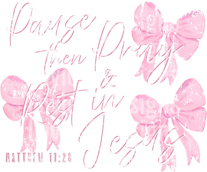 Matthew 11:28 Distressed DTF transfer design