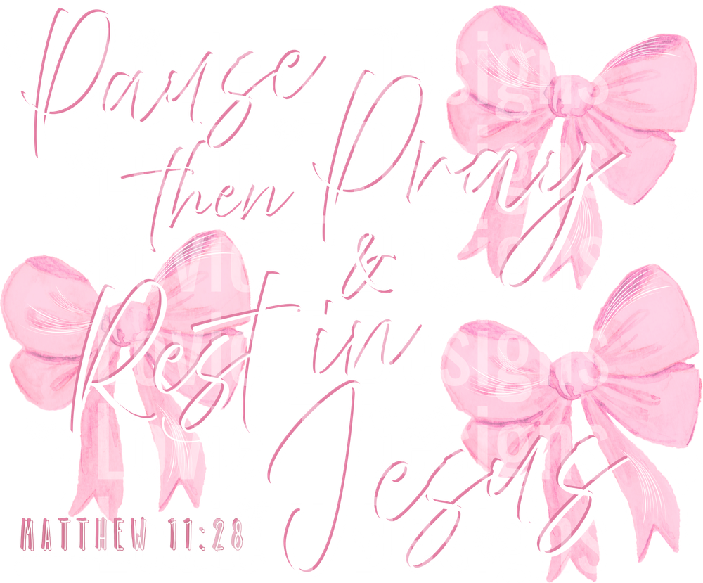 Matthew 11:28 Rest in Jesus DTF transfer design