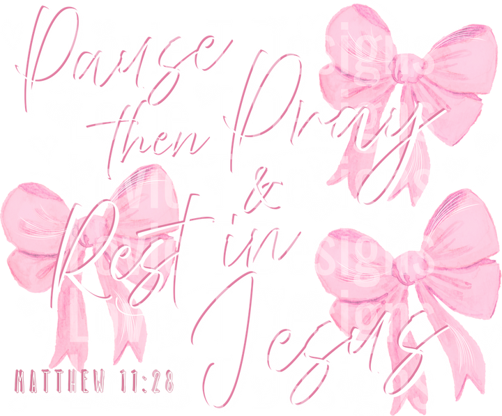 Matthew 11:28 Rest in Jesus DTF transfer design