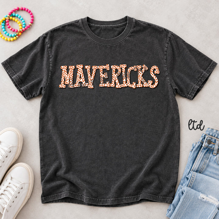 Mavericks Burnt Orange Polka Dot Mascots DTF transfer mockup