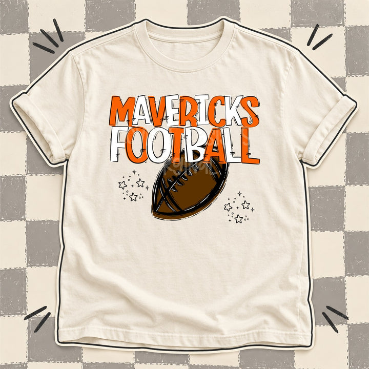 Mavericks Orange White Team Go Football Mascots DTF transfer mockup