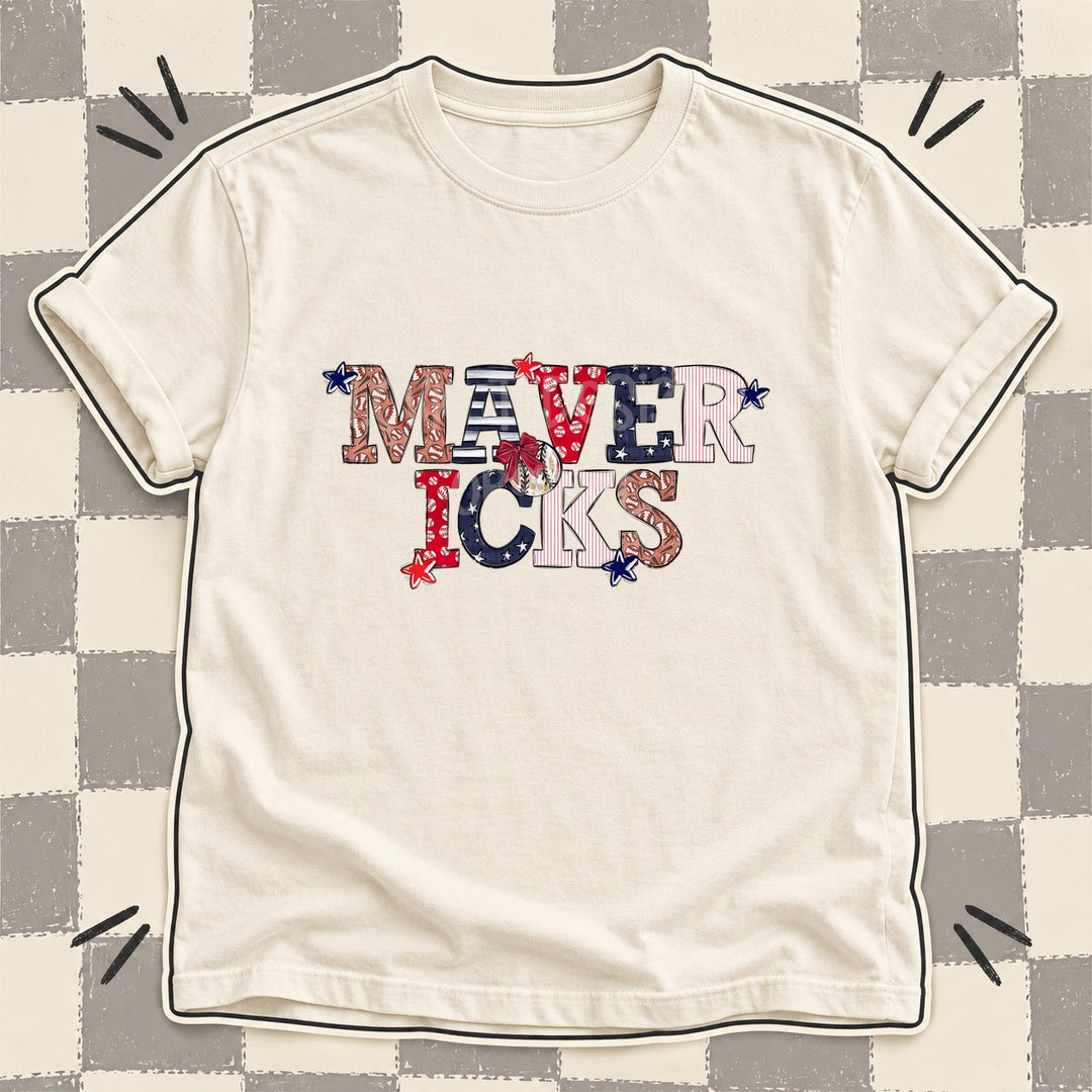 Mavericks Mixed Doodle Baseball Mascots – Ballpark Classic DTF transfer mockup