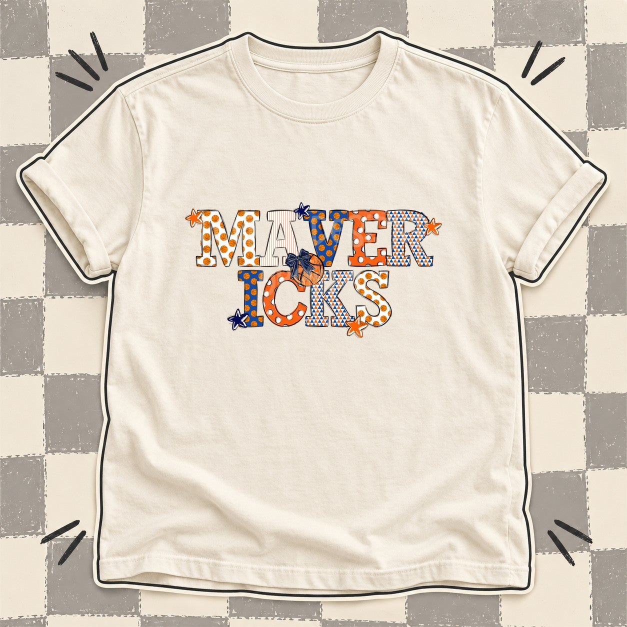 Mixed Doodle Basketball Mascots – Court Classic Mavericks design