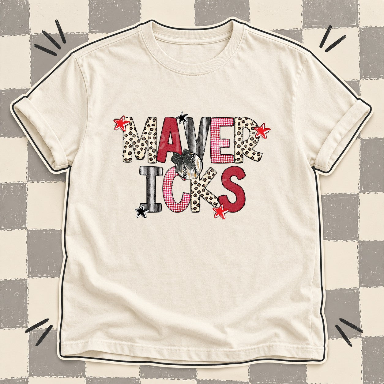Mixed Doodle Baseball Mascots – Stitched Ballpark Mavericks design