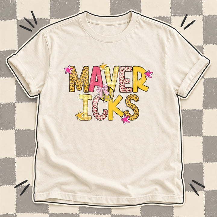 Mavericks Mixed Doodle Softball Mascots – Sunshine Leopard DTF transfer mockup