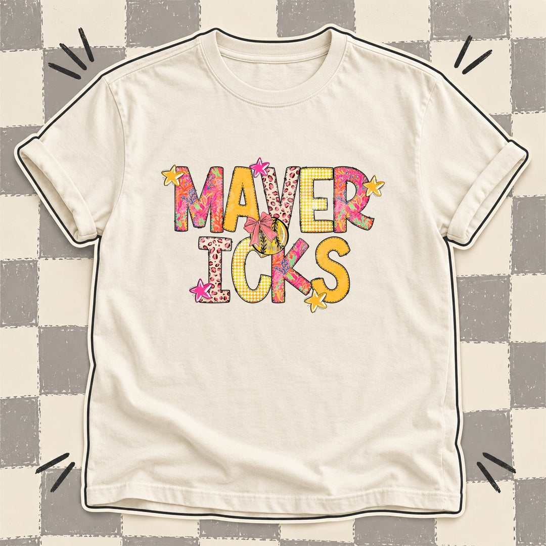 Mavericks Mixed Doodle Softball Mascots – Softball Brights DTF transfer mockup