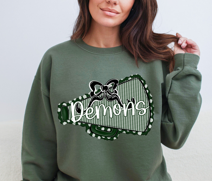 MEGAPHONES AND BOWS DARK GREEN AND BLACK BOW DEMONS