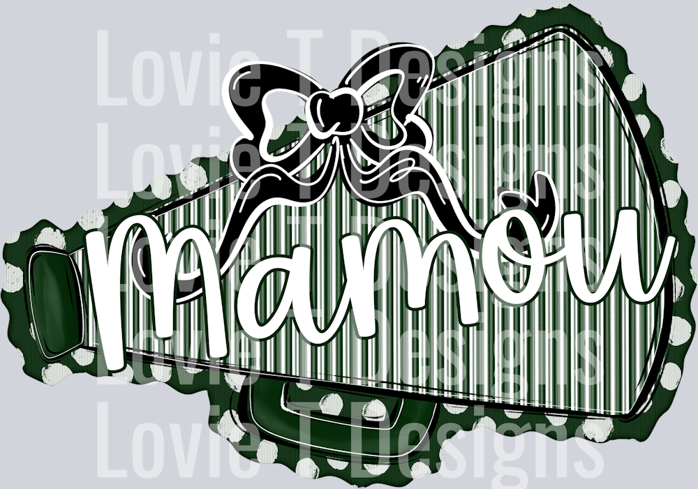 MEGAPHONES AND BOWS DARK GREEN BLACK BOW MAMOU