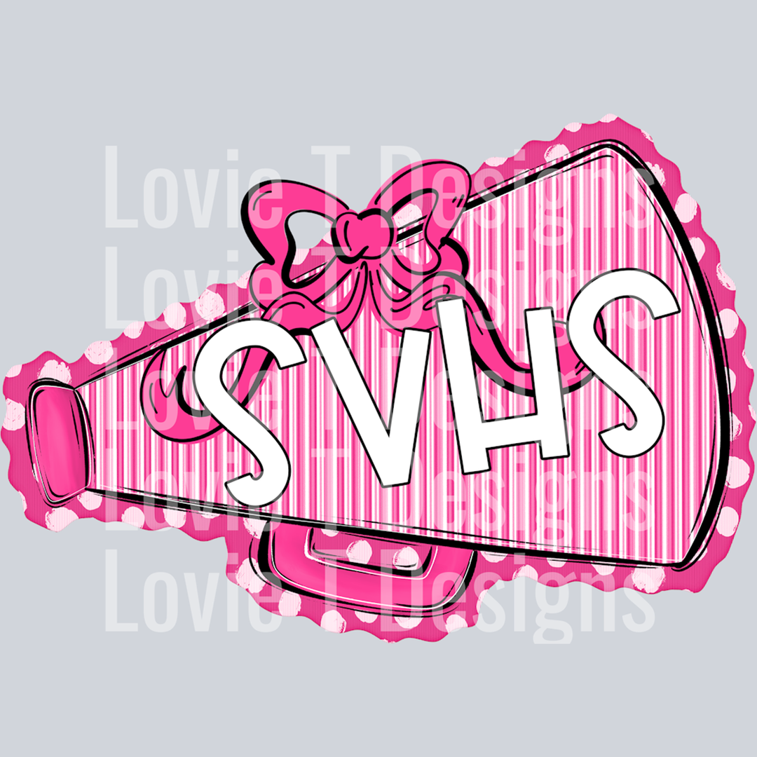 Megaphones and Bows Pink Svhs – DTF Transfer