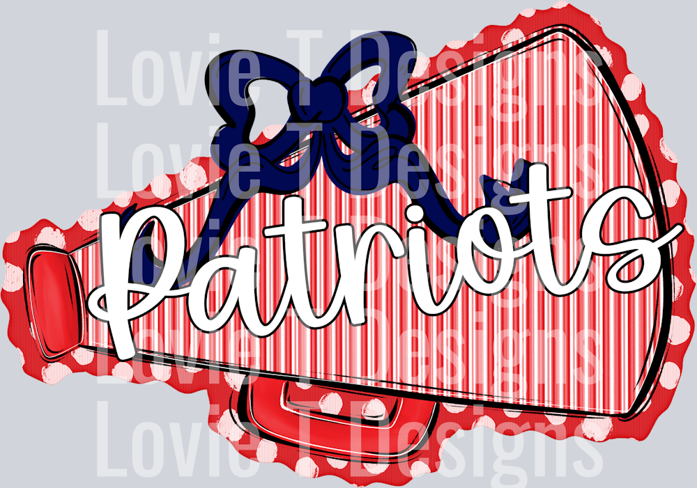 MEGAPHONES AND BOWS RED MEGAPHONE NAVY BOW PATRIOTS