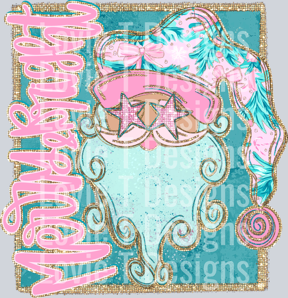 Merry and Bright Pastel Santa