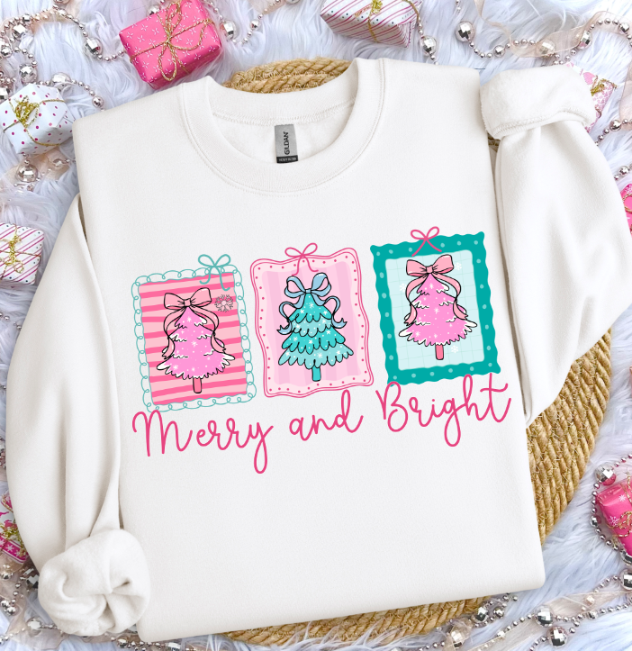 Merry and Bright Trio DTF transfer design – image 1