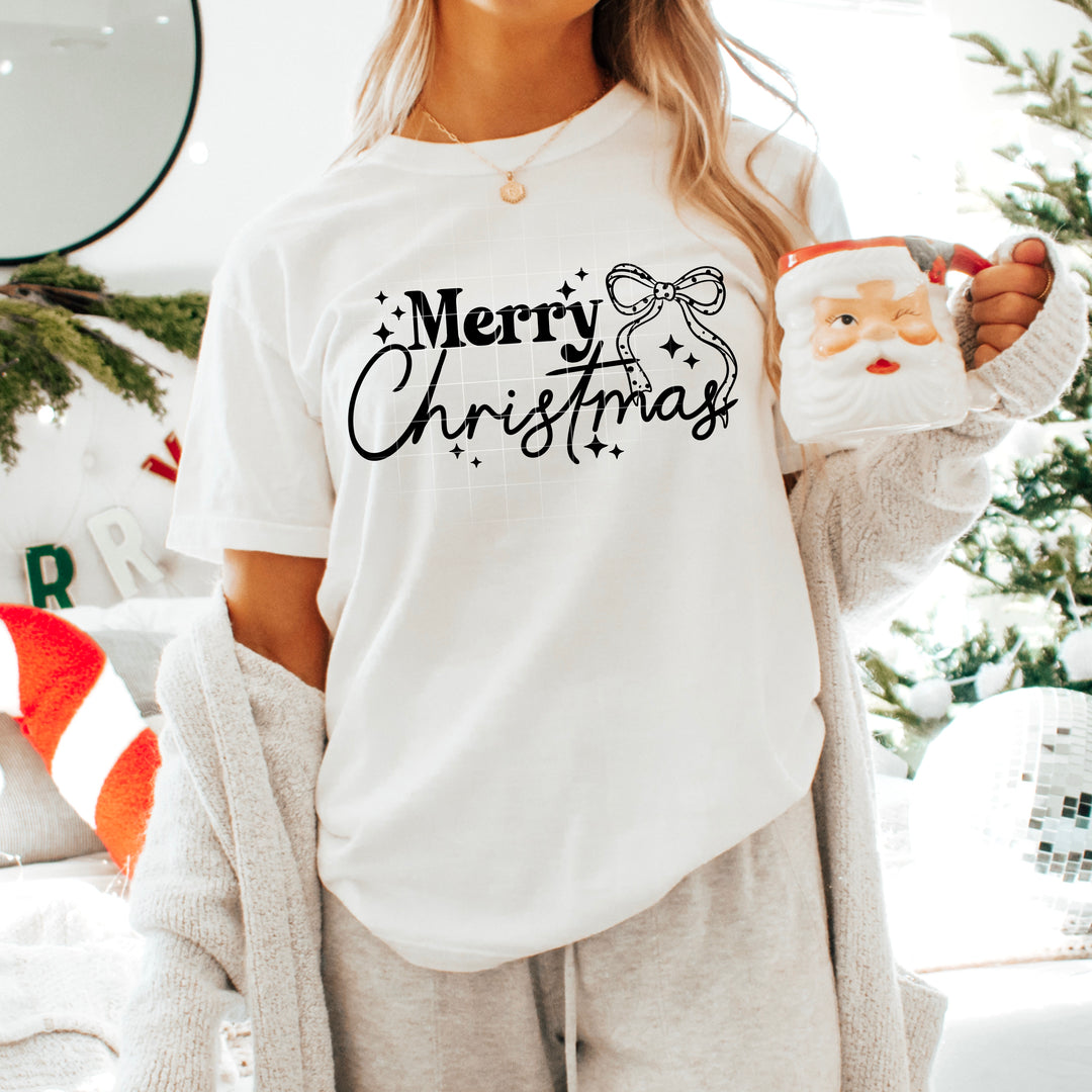 Merry Christma Single Color Black DTF transfer design – image 1