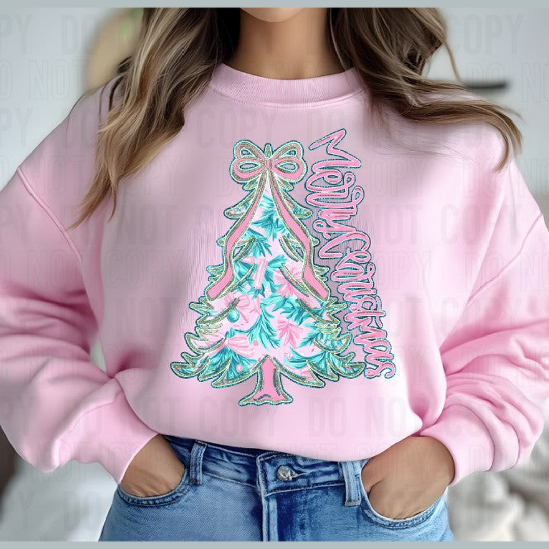 Merry Christmas Pastel Tree – DTF Transfer