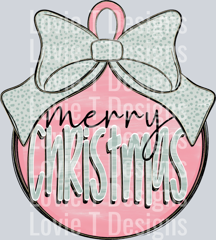 Merry Christmas Preppy Bow