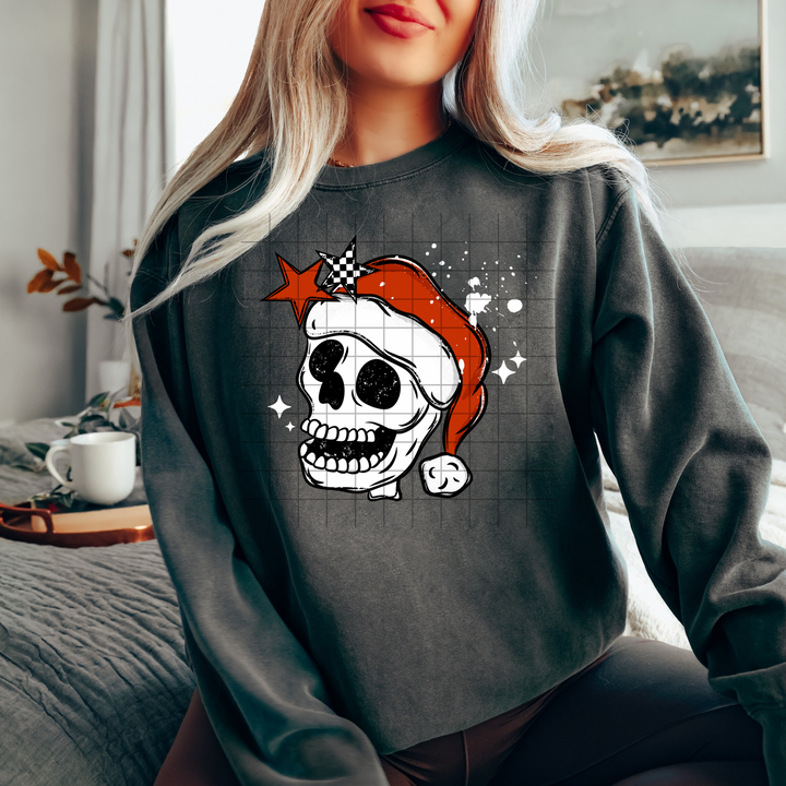 MERRY CHRISTMAS SKELLIE POCKET WHITE