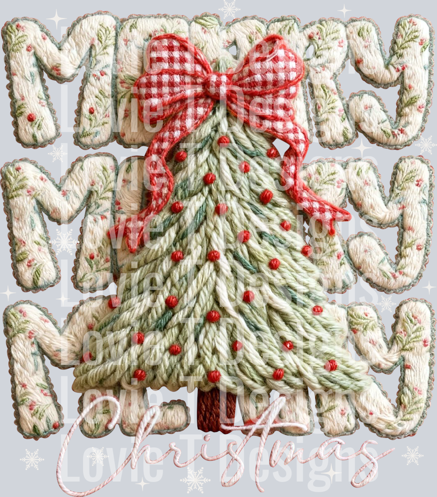 Merry Christmas Tree Faux Puff