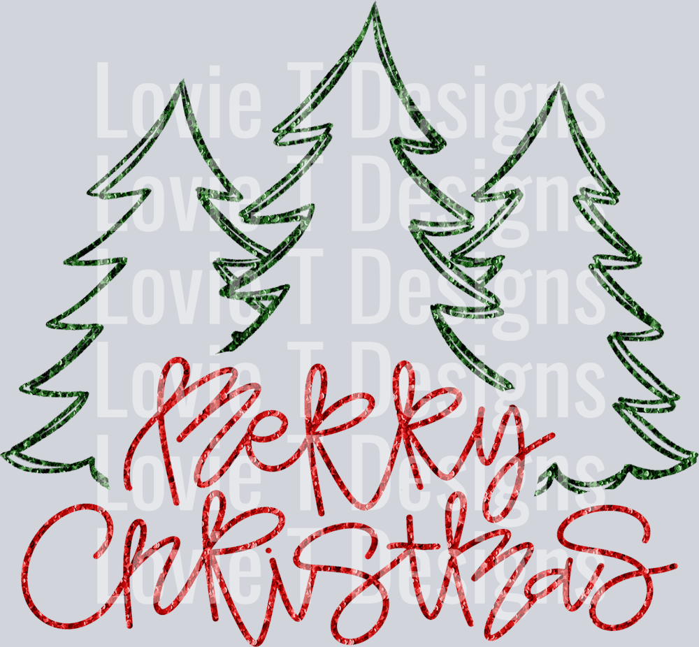 Merry Christmas Trees Sequins
