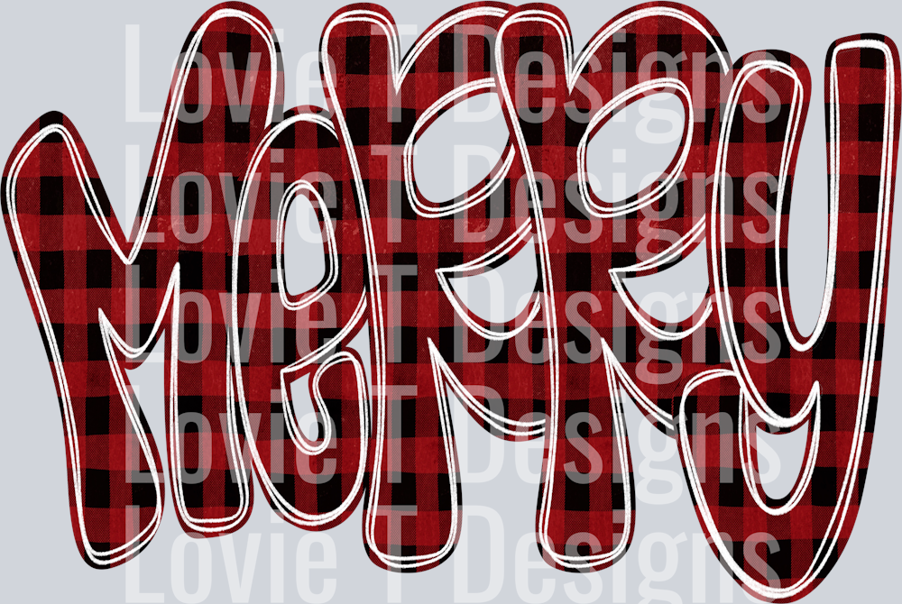 Merry Funky Doodle Buffalo Check