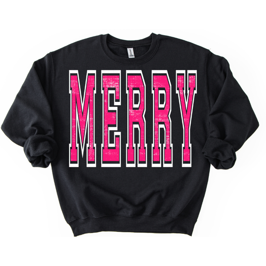 Merry Oversized Bright Pink – DTF Transfer