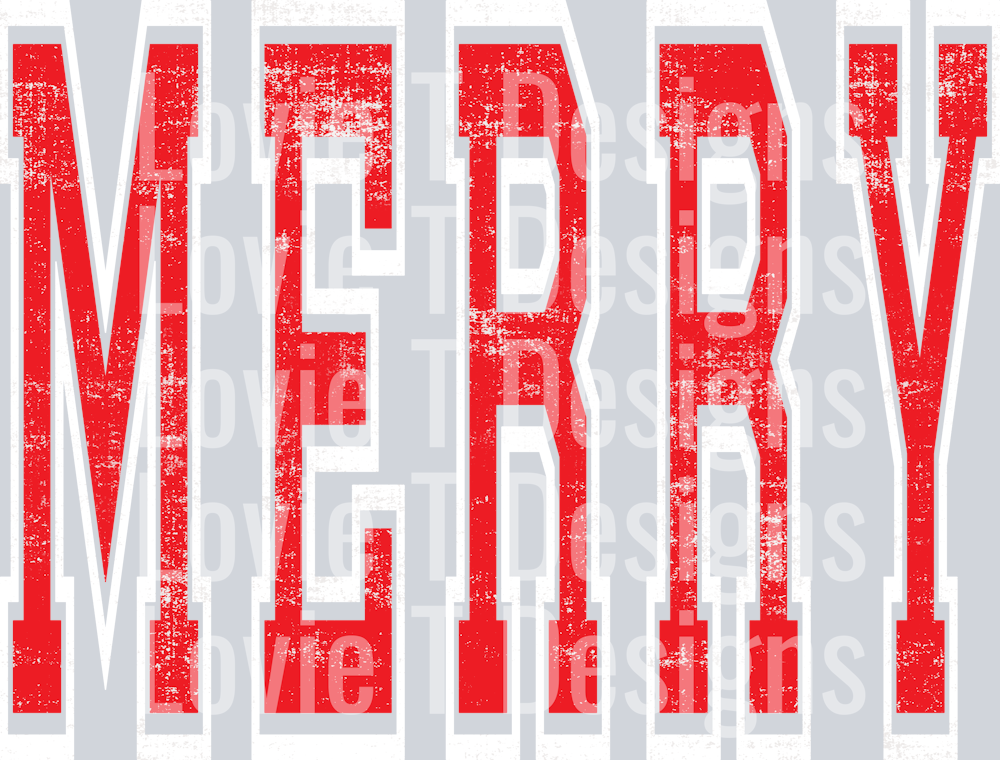 MERRY OVERSIZED RED AND WHITE OUTLINE
