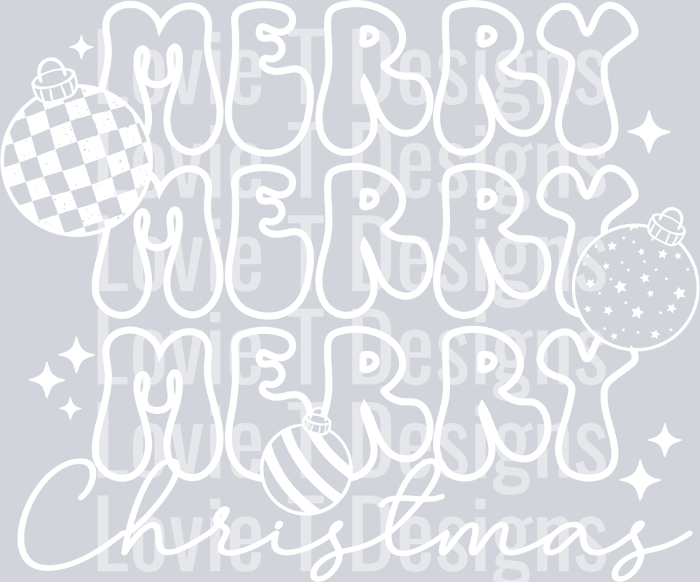 Merry stacked single color white
