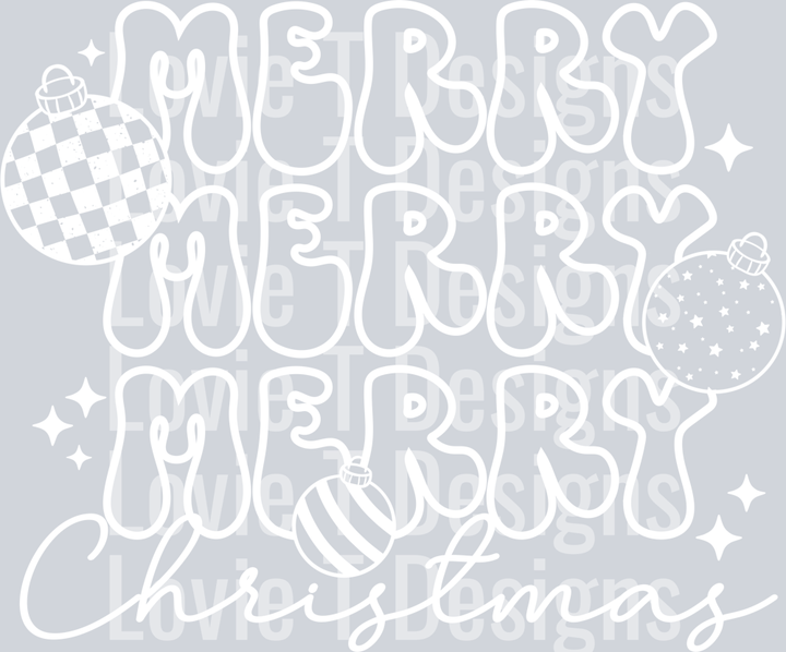 Merry stacked single color white