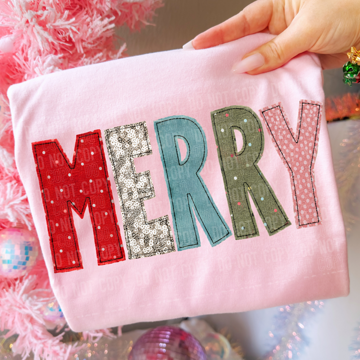 MERRY FAUX EMBROIDERY mockup