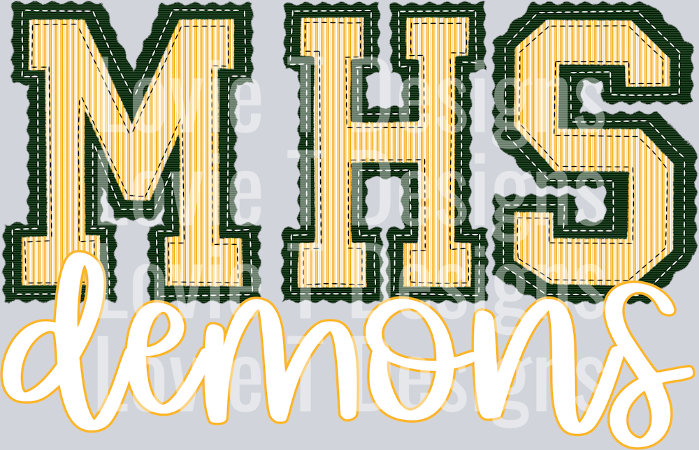 MHS DEMONS DARK GREEN BASE YELLOW TOP PREPSTER