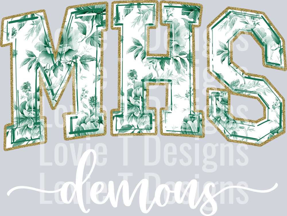 MHS DEMONS GREEN TOILE