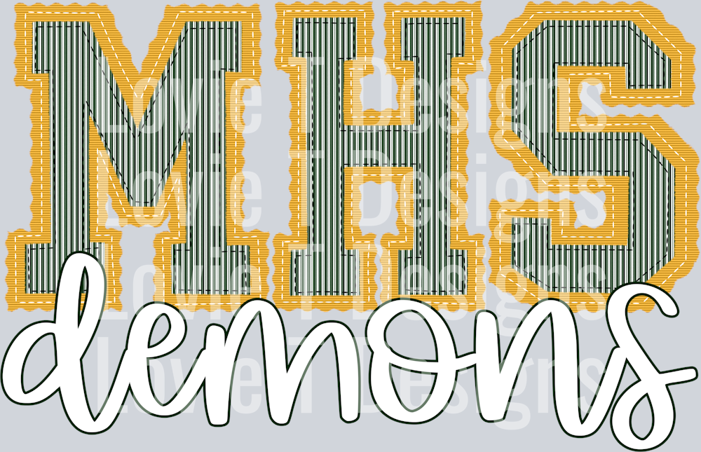 MHS DEMONS YELLOW GOLD BASE AND DARK GREEN TOP PREPSTER