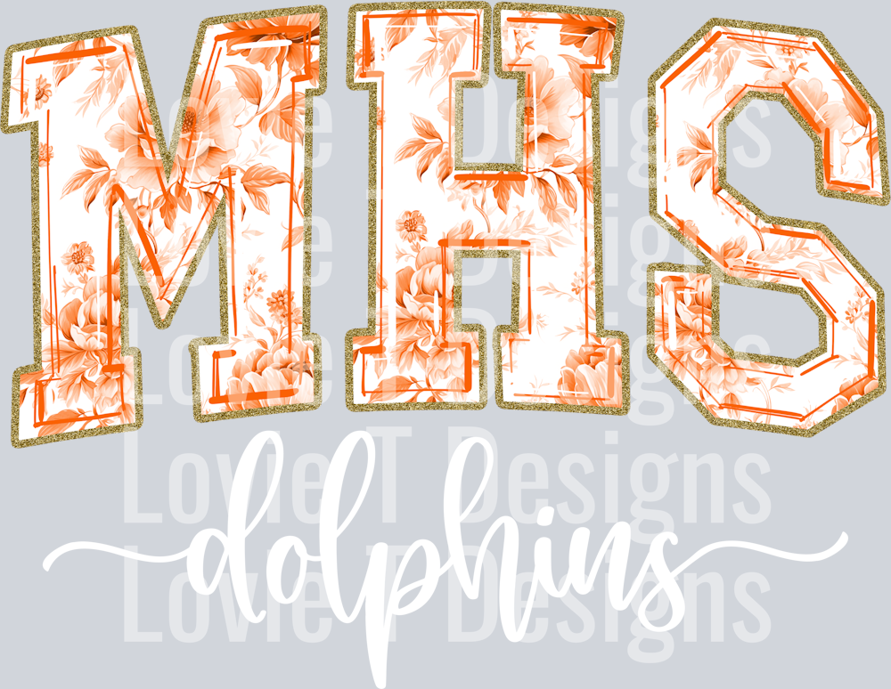 MHS DOLPHINS ORANGE TOILE