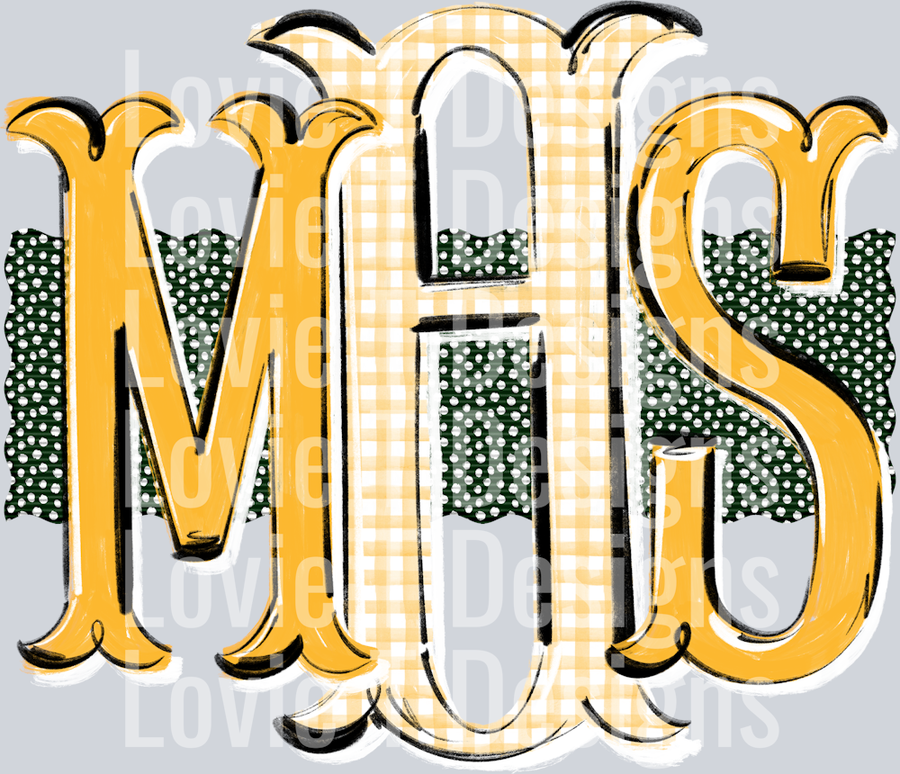 MHS YELLOW DEBUTANTE WITH DARK GREEN DEBUTANTE RIBBON