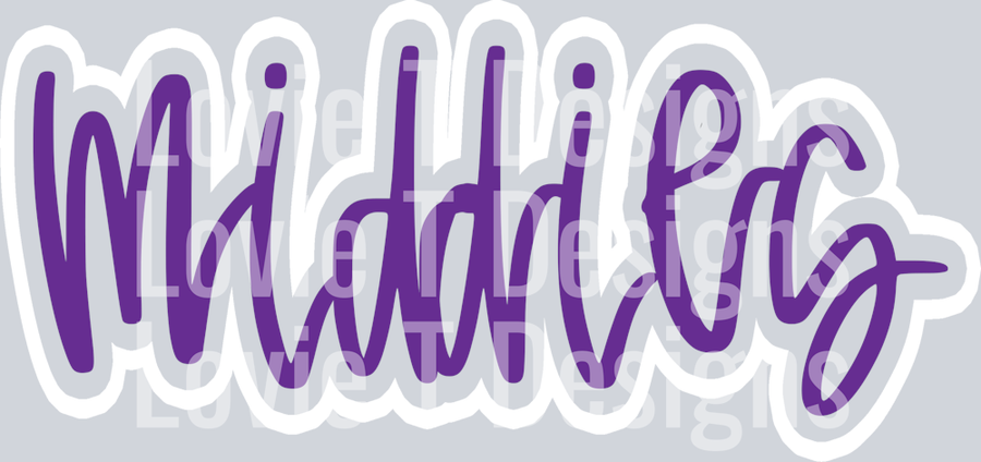 MIDDIES OUTLINE CUSTOM PURPLE AND WHITE