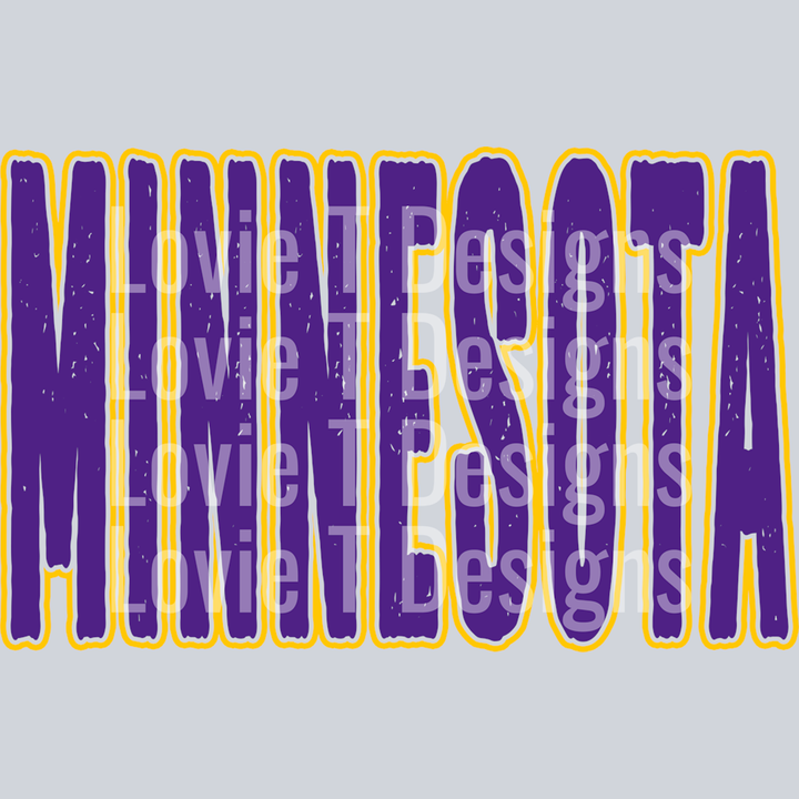 Minnesota Purple and Yellow Grunge Mascot – DTF Transfer