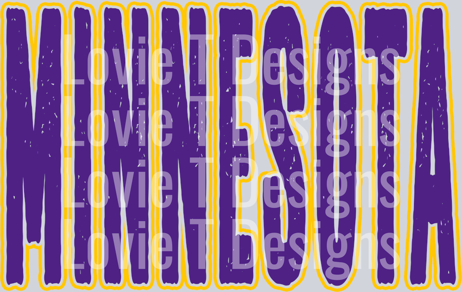 MINNESOTA PURPLE AND YELLOW GRUNGE MASCOT