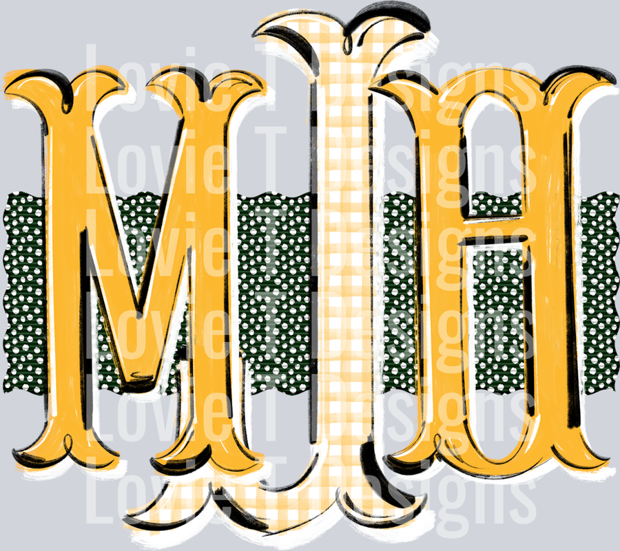 MJH YELLOW DEBUTANTE WITH DARK GREEN DEBUTANTE RIBBON