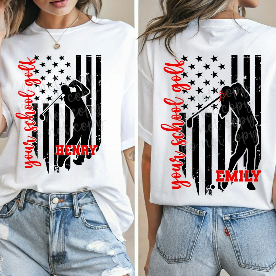 Golf Flag customizable DTF transfer mockup
