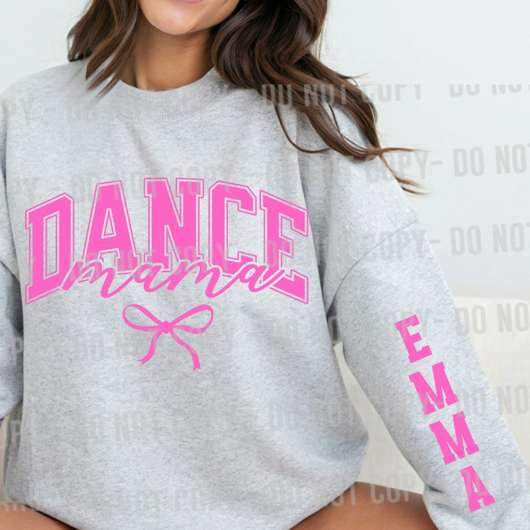 Dance Mama Bow Sleeve customizable DTF transfer mockup