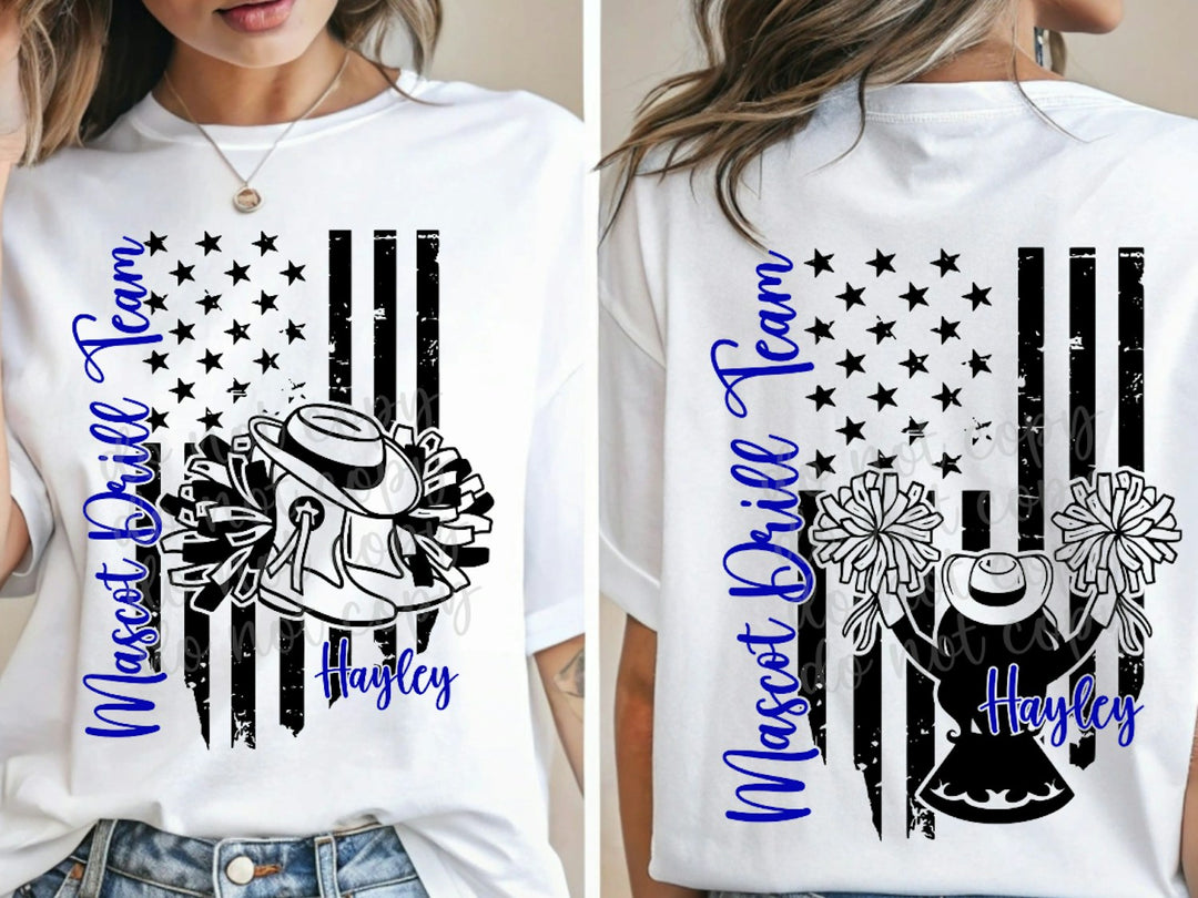 Mascot Drill Team Flag customizable DTF transfer mockup