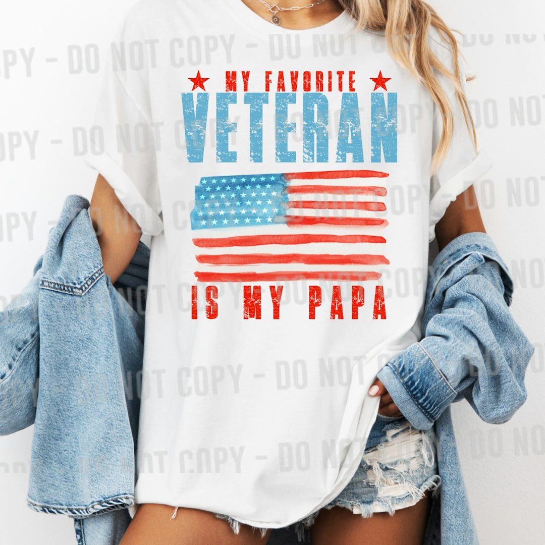 My Favorite Veteran customizable DTF transfer mockup