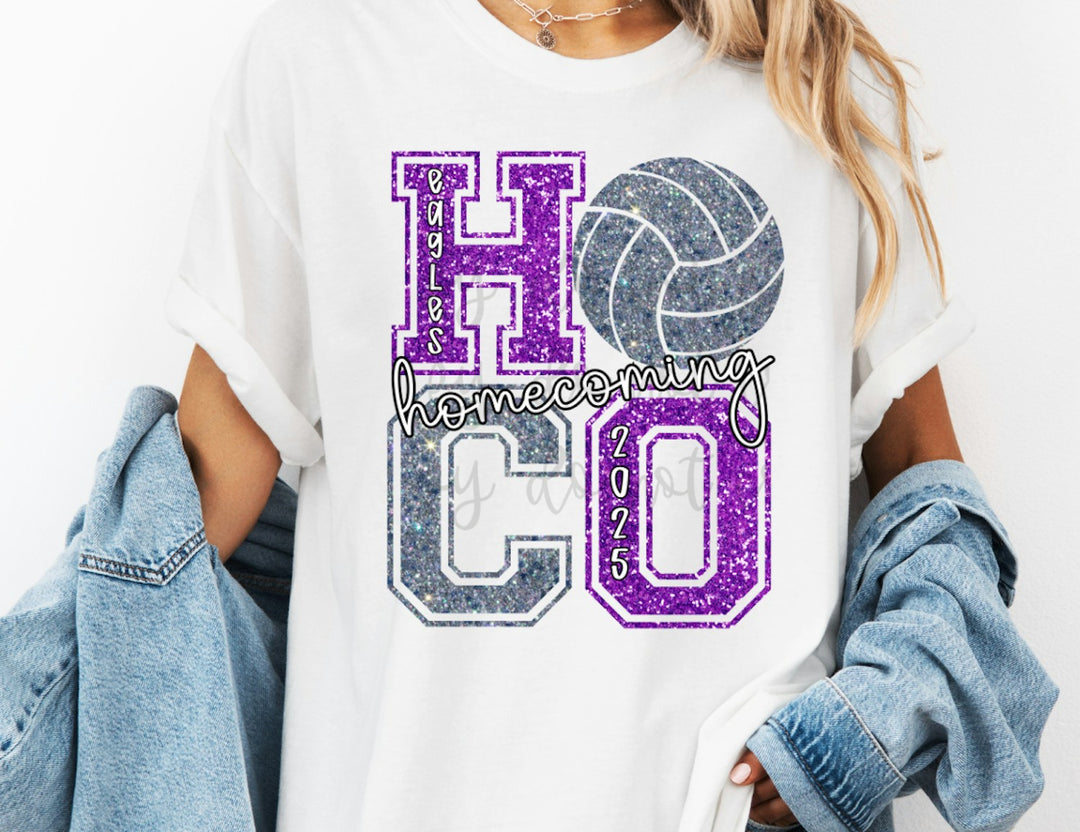 HOCO Homecoming Volleyball Frame customizable DTF transfer mockup