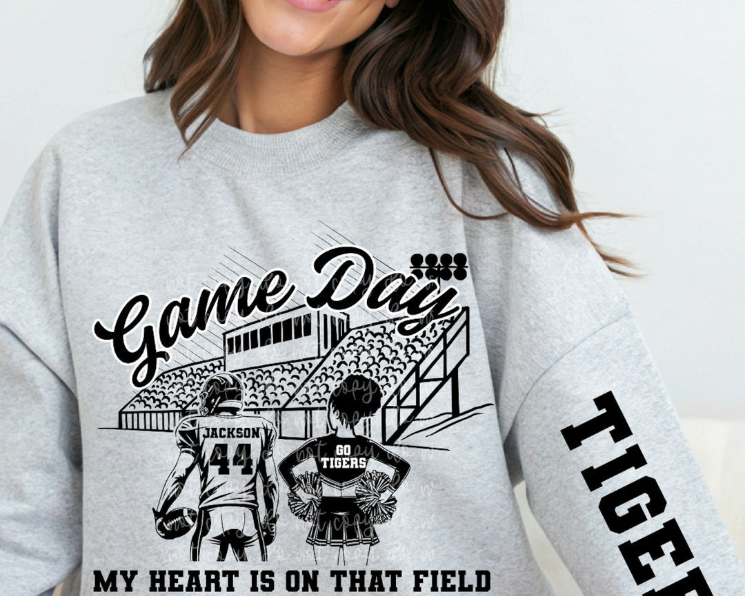 Game Day Bleachers Football Cheer Bun customizable DTF transfer mockup