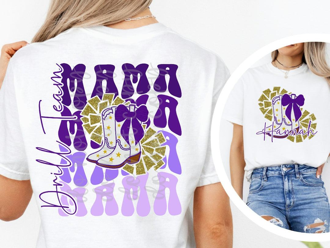Drill Team Mama customizable DTF transfer mockup