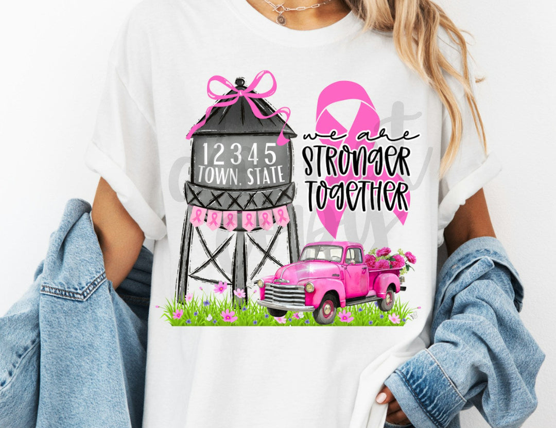 Breast Cancer Awareness Small Town customizable DTF transfer