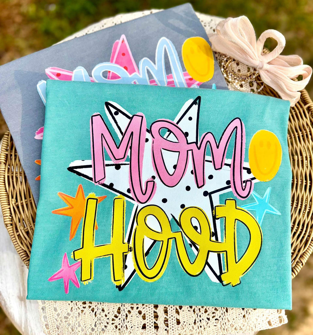 Mom Hood Dotted Star DTF transfer design