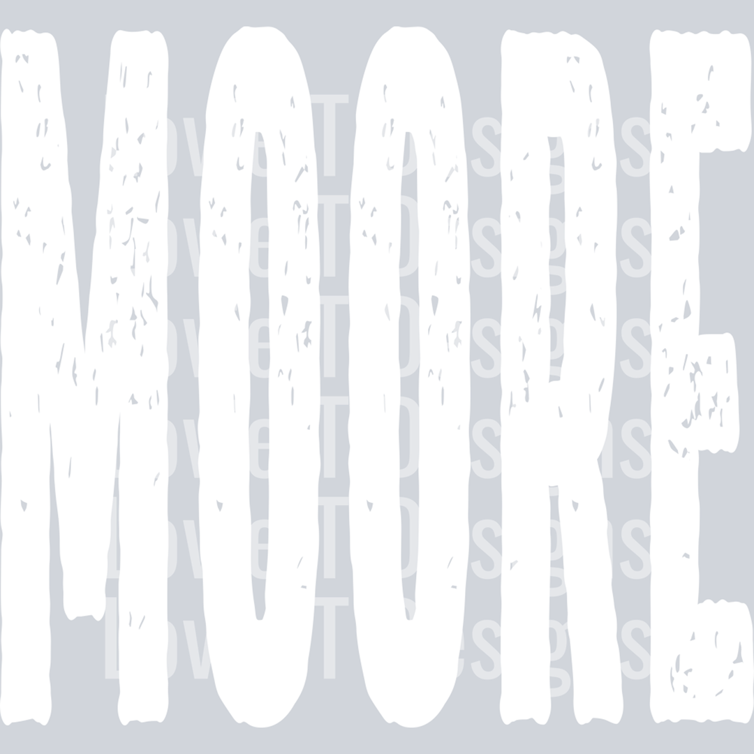 Moore Oversized White Grunge – DTF Transfer